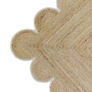 Weaving Village Scalloped Natural Jute Area Rug, Colored Trim