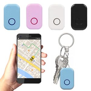 portable bluetooth 5.0 tracker smart anti-lost real time mini tracking locator item finder device for keys wallets luggages bags kids pets black