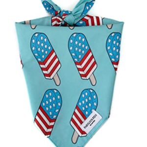 Fabulous Fido Summer Accessories 100% Cotton Dog Summer Bandana, Dog Apparel Cooling Scarf, Patriotic Pet Supplies Essentials Unisex Summer Clothes Party Outfit Costumes (Blue)