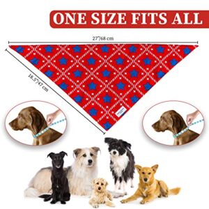 Fabulous Fido Summer Accessories 100% Cotton Dog Summer Bandana, Dog Apparel Cooling Scarf, Patriotic Pet Supplies Essentials Unisex Summer Clothes Party Outfit Costumes (Blue)