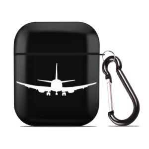 case cover for airpods 1 & 2 flight airplane silhouettes full body protection case earphone earset case hard pc cover