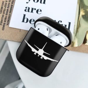 Case Cover for AirPods 1 & 2 Flight Airplane Silhouettes Full Body Protection Case Earphone Earset Case Hard PC Cover