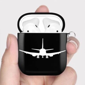 Case Cover for AirPods 1 & 2 Flight Airplane Silhouettes Full Body Protection Case Earphone Earset Case Hard PC Cover