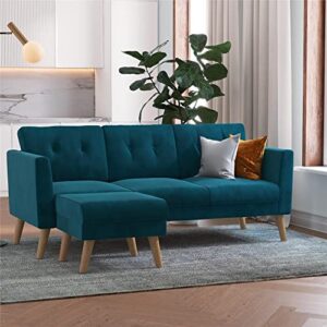 cosmoliving by cosmopolitan gloria upholstered sofa, blue