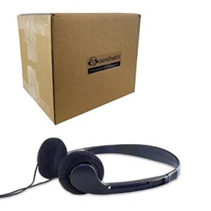 soundnetic sn09 disposable stereo headphones, black, count of 100, pack of 1