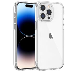 shamo's crystal clear iphone 14 pro case - slim, lightweight, and durable clear acrylic material for enhanced protection and style - easy to install and remove - compatible with wireless charging