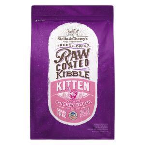 stella & chewy’s raw coated premium kibble cat & kitten food – grain free, protein rich meals – cage-free chicken for kittens recipe – 5 lb. bag
