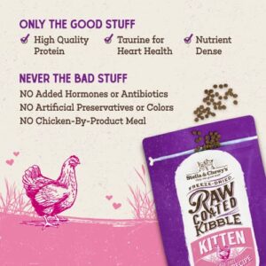 Stella & Chewy’s Raw Coated Premium Kibble Cat & Kitten Food – Grain Free, Protein Rich Meals – Cage-Free Chicken for Kittens Recipe – 5 lb. Bag