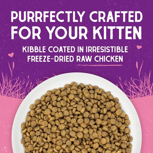 Stella & Chewy’s Raw Coated Premium Kibble Cat & Kitten Food – Grain Free, Protein Rich Meals – Cage-Free Chicken for Kittens Recipe – 5 lb. Bag