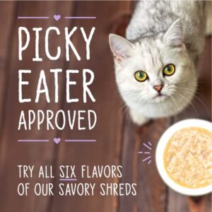 Stella & Chewy’s Carnivore Cravings Savory Shreds Cans – Grain Free, Protein Rich Wet Cat Food – Cage-Free Chicken & Grass-Fed Beef Recipe – (5.2 Ounce Cans, Case of 24)