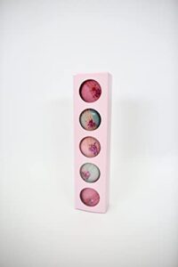 olbaa macaron gift box. holds 5 macarons. perfect for painted and decorated macarons. 10 pack … (macaron 5 blossom pink)