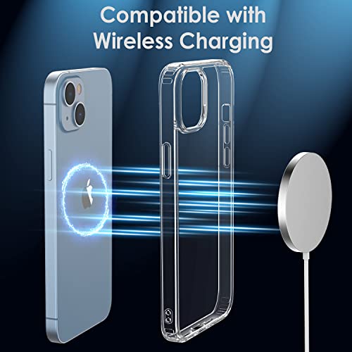 Shamo's Compatible with iPhone 14 Clear Case and iPhone 13 - Crystal Clear Acrylic Phone Case for Reliable Protection and Enhanced Style - Slim, Lightweight, and Wireless Charging Compatible