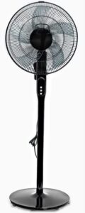 pelonis 16'' 12-speed adjustable height quiet pedestal fan with digital display & remote control, pspf18ar40b (renewed)