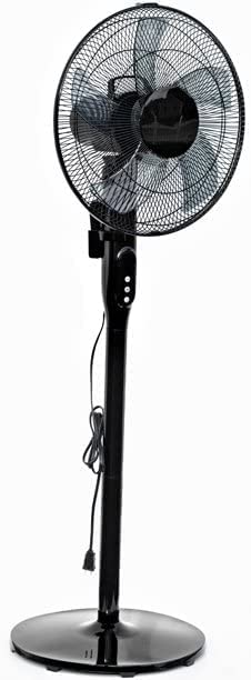 PELONIS 16'' 12-Speed Adjustable Height Quiet Pedestal Fan with Digital Display & Remote Control, PSPF18AR40B (Renewed)