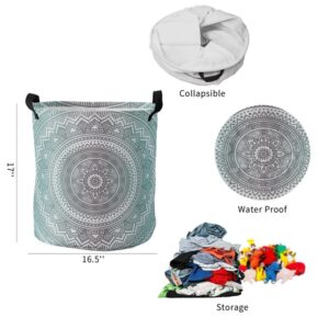 WPYYI Mandala Gradient Dirty Laundry Basket Foldable Round Home Organizer Basket Clothing Children Toy Storage Basket (Color : A, Size : Large)