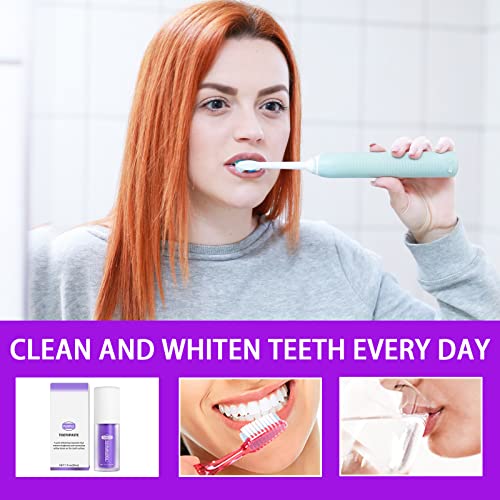 OETNAISAN Purple Toothpaste for Teeth Whitening, Toothpaste Against Sensitive Teeth and Gum Repair, Gum Health.Purple Toothpaste Whitening Foam Stain Removal Coffee, Smoking, Yellow Teeth