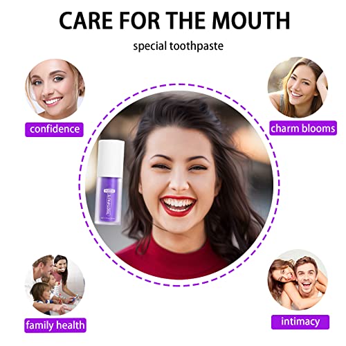 OETNAISAN Purple Toothpaste for Teeth Whitening, Toothpaste Against Sensitive Teeth and Gum Repair, Gum Health.Purple Toothpaste Whitening Foam Stain Removal Coffee, Smoking, Yellow Teeth