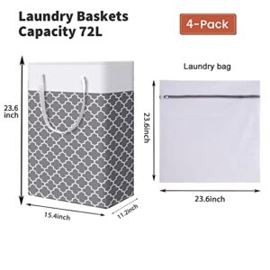 Large Laundry Basket 2 Pack And Double Mesh Laundry Bag Tall Dirty Clothes Hampers For Laundry Collapsible With Handles Thin Fabric Laundry Bin Set For Dorm Bedroom Organizer Storage