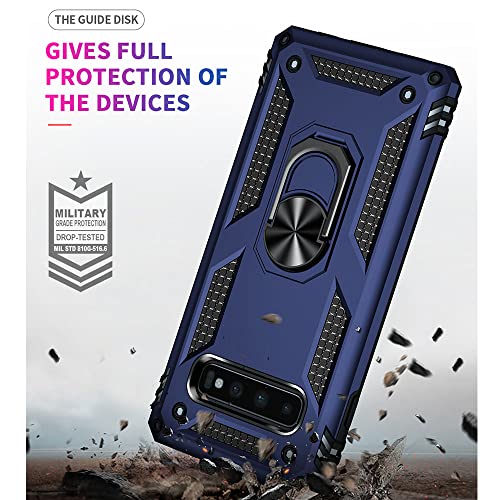 Aozuoton for Samsung Galaxy S10 Case, Galaxy S10 Case, [Military Grade 16ft. Drop Tested] Ring Shockproof Protective Phone Case for Samsung Galaxy S10,Blue