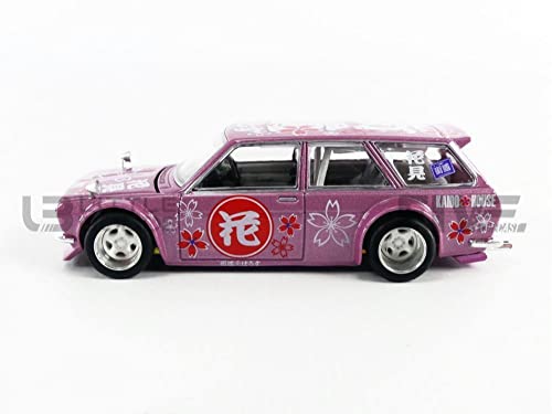 Truescale Miniatures 1971 Datsun 510 Wagon Hanami V1 Pink (Designed by Jun Imai) Kaido House Special 1/64 Diecast Model Car by True Scale Miniatures KHMG012