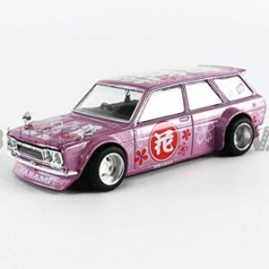 Truescale Miniatures 1971 Datsun 510 Wagon Hanami V1 Pink (Designed by Jun Imai) Kaido House Special 1/64 Diecast Model Car by True Scale Miniatures KHMG012