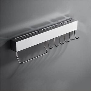 hook up multifunctional kitchen hook rack hanging rod wall-mounted stainless steel shovel spoon hook rack free perforation in a row (color : white size : b) jiangyu1994 (color : white, size : a)