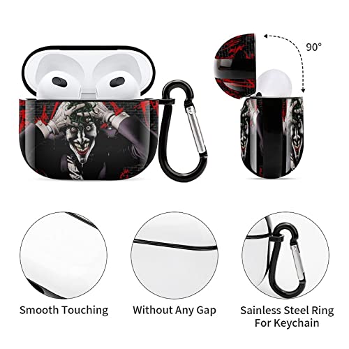 Clown Case for AirPods 3 Compatible Skin Bluetooth Transparent Charging Case with Keychain for Girls Boys Teens Women One Size