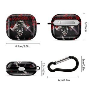 Clown Case for AirPods 3 Compatible Skin Bluetooth Transparent Charging Case with Keychain for Girls Boys Teens Women One Size