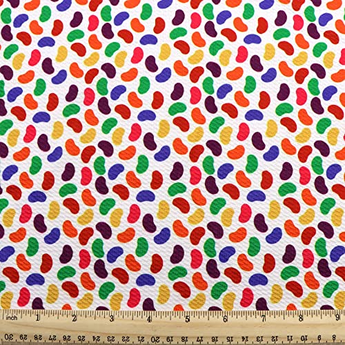 David Angie Colorful Candy Printed Bullet Textured Liverpool Fabric 4 Way Stretch Spandex Knit Fabric by The Yard for Head Wrap Accessories (Bean)