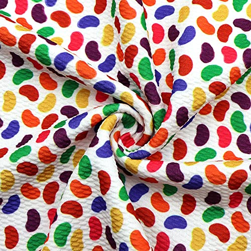 David Angie Colorful Candy Printed Bullet Textured Liverpool Fabric 4 Way Stretch Spandex Knit Fabric by The Yard for Head Wrap Accessories (Bean)