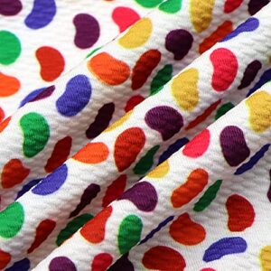 David Angie Colorful Candy Printed Bullet Textured Liverpool Fabric 4 Way Stretch Spandex Knit Fabric by The Yard for Head Wrap Accessories (Bean)