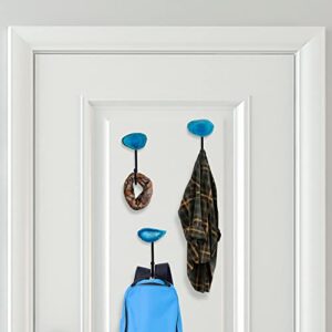 Agate Wall Hooks for Hanging, Decorative Wall Hook, Coat Hooks Wall Mounted Hat Hooks for Wall, Key Hooks Heavy Duty J Hooks for Purse Bag Towel (Blue 3 Pack)