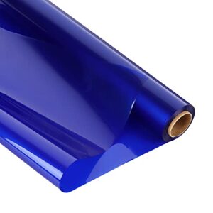 giiffu cellophane wrap roll royal blue, 34 in wide x 100 ft long, 3 mil thick translucent blue cellophane wrapping paper, colorful cello for gifts, baskets, treats, diy arts crafts décor