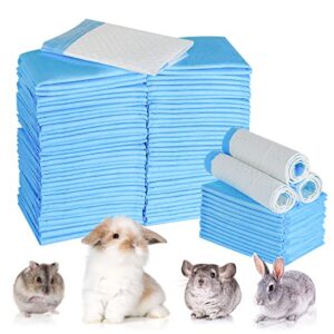 100 pcs rabbit pee pads 18" x 13" disposable pet training pads super absorbent guinea pig cage liners disposable diaper for hedgehog, hamster, chinchilla, cat, reptile and other small animal