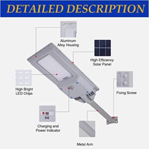 400W Solar Street Lights, 30000 Lumens street lights Solar Powered Outdoor Waterproof IP65 With Remote Control & Motion Sensor, Solar Parking Lot Lights Commercial for Garage, Stadium, Piazza,Yard