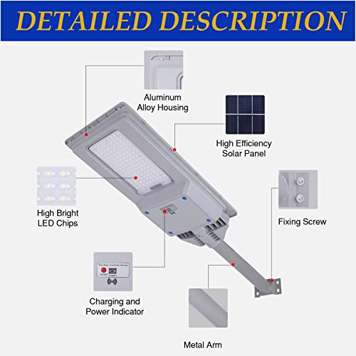 400W Solar Street Lights, 30000 Lumens street lights Solar Powered Outdoor Waterproof IP65 With Remote Control & Motion Sensor, Solar Parking Lot Lights Commercial for Garage, Stadium, Piazza,Yard