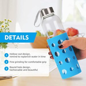 4 Pack Water Bottle Silicone Sleeve, Silicone Protective Holders for Glass Water Bottle, Slip Resistant & Durable Protective Covers for Smoothie, Drinks, Juice, Milk Bottles (Colorful)