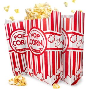 yesmona 100 pcs paper popcorn bags, 2 oz popcorn container red and white concession stand supplies movie theme party supplies popcorn holder