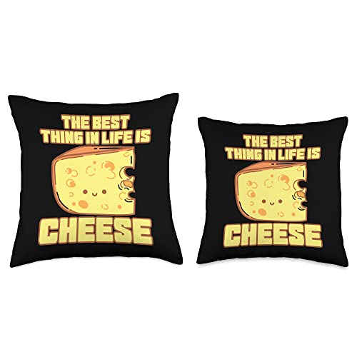 Crazy About Good Cheese The Best Thing in Life Cheese Dairy Product Throw Pillow, 16x16, Multicolor