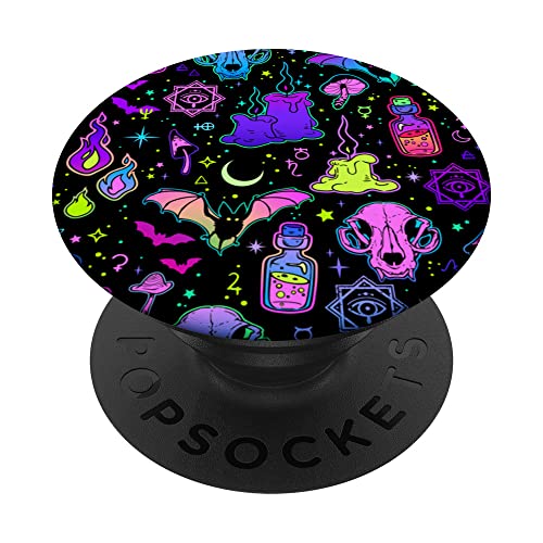 Pastel Goth Halloween Witchy Pattern Magical Witchcraft PopSockets Swappable PopGrip