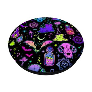 Pastel Goth Halloween Witchy Pattern Magical Witchcraft PopSockets Swappable PopGrip