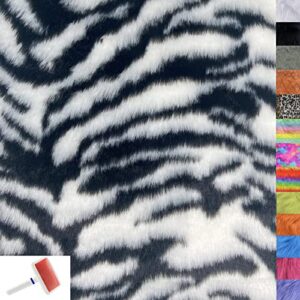 highshion artificial shaggy faux fur fabric | 64" x 36" | camera floor chair cover seat cushion for any diy craft | rectangular patch costume | plush crafting sewing(64"x36"，zebra stripe)