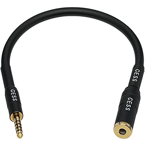 CESS-229 Balanced 4.4mm Extension Cable, 4.4mm Female to Male for Headphone, 6-Inch