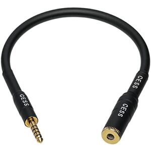 cess-229 balanced 4.4mm extension cable, 4.4mm female to male for headphone, 6-inch