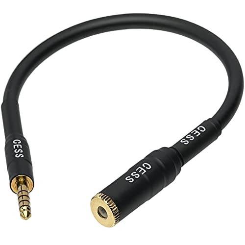 CESS-229 Balanced 4.4mm Extension Cable, 4.4mm Female to Male for Headphone, 6-Inch