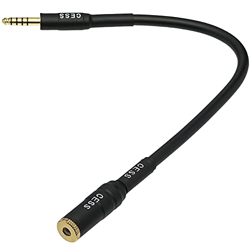 CESS-229 Balanced 4.4mm Extension Cable, 4.4mm Female to Male for Headphone, 6-Inch