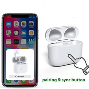 Newest Replacement Charging Case Compatible with AirPod 3rd Generation, Air pods 3 (Not for Airpod Pro) with Pairing Sync Button Without Earbuds, White