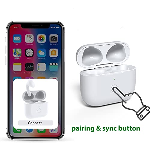 Newest Replacement Charging Case Compatible with AirPod 3rd Generation, Air pods 3 (Not for Airpod Pro) with Pairing Sync Button Without Earbuds, White