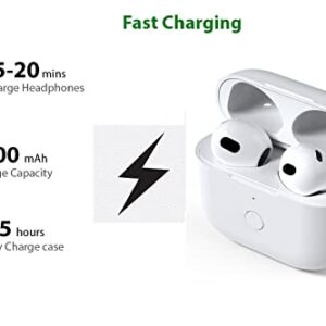 Newest Replacement Charging Case Compatible with AirPod 3rd Generation, Air pods 3 (Not for Airpod Pro) with Pairing Sync Button Without Earbuds, White