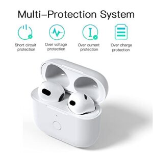 Newest Replacement Charging Case Compatible with AirPod 3rd Generation, Air pods 3 (Not for Airpod Pro) with Pairing Sync Button Without Earbuds, White